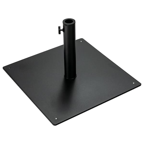 Gymax 36 lbs. Square Weighted Patio Umbrella Base Stand Outdoor with 3 Adapters Black