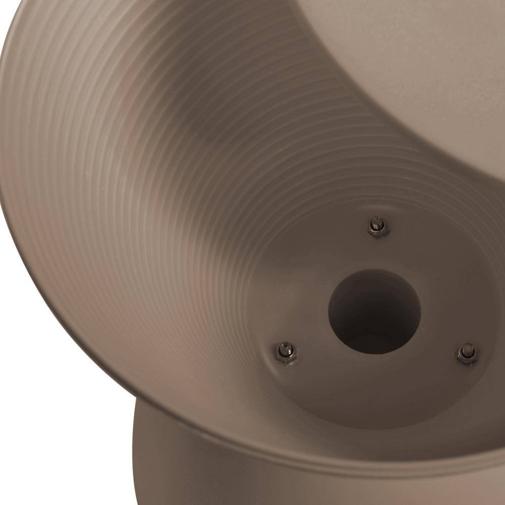Taupe Round Ribbed Plastic Side Table