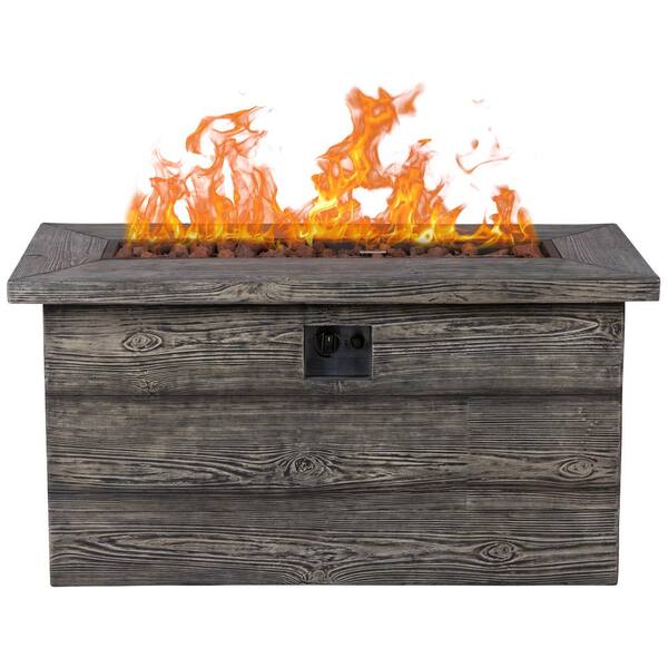 Shine Company Merida 48 in. Rectangular Outdoor Fire Pit Table - Grey Shine Company Merida 48 in. Rectangular Outdoor Fire Pit Table - Grey