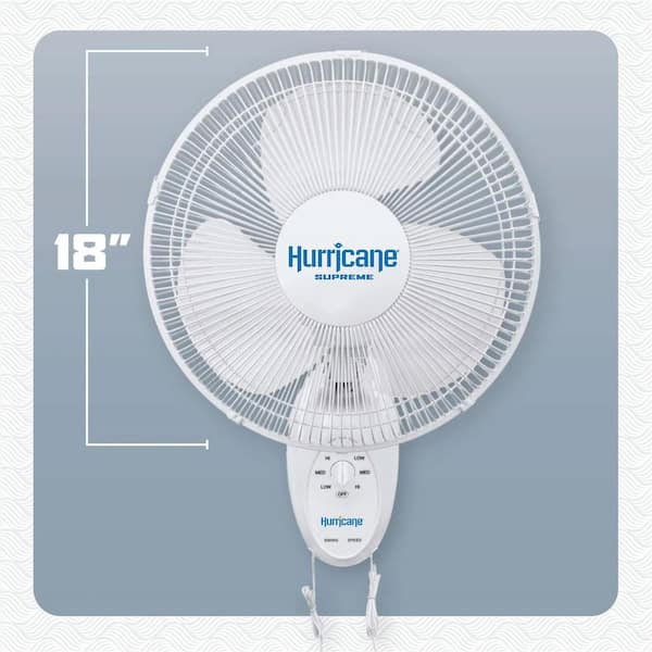 Hurricane 18 in. 3-Speed Wall Mounted Fan with 90 Oscillation (4