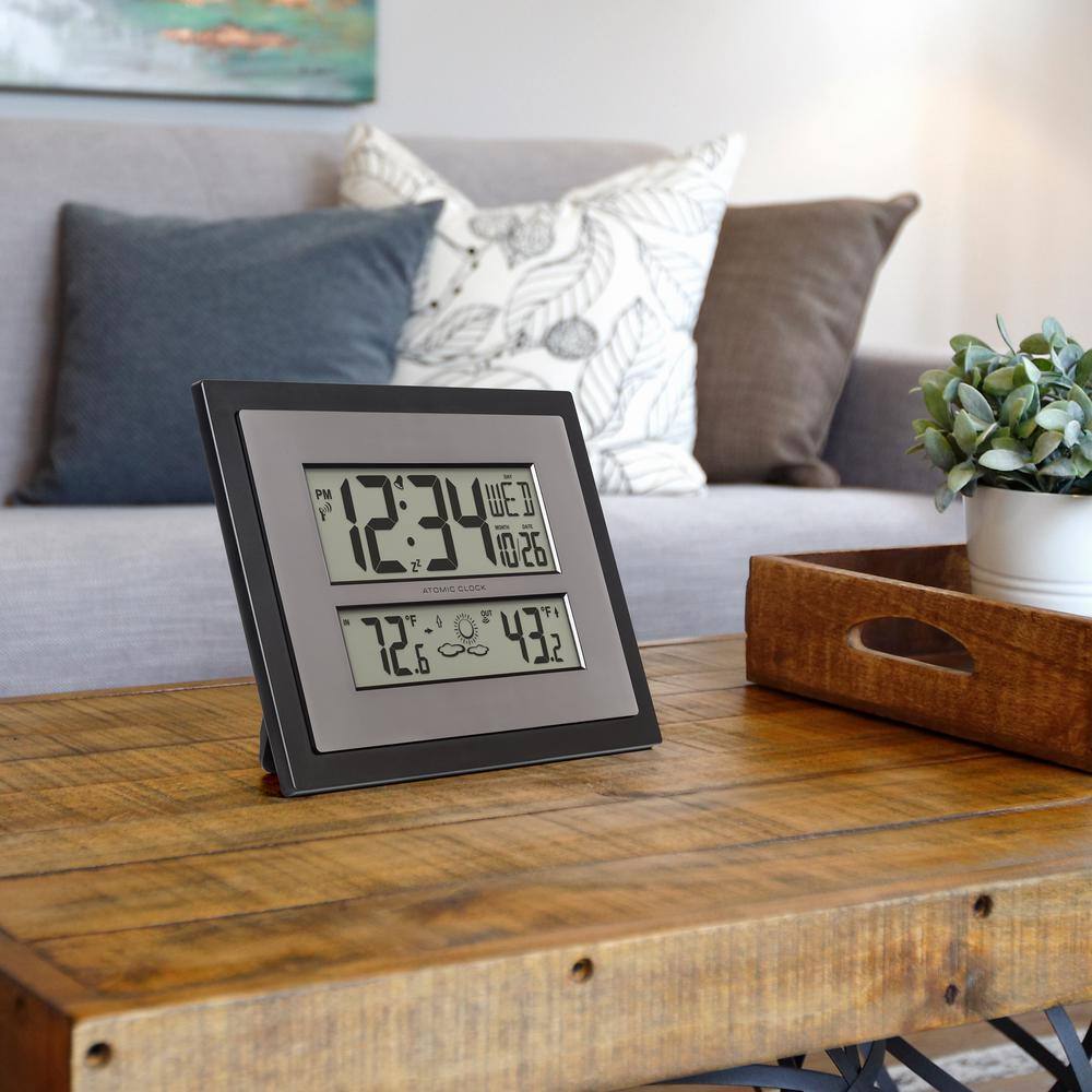 Black Atomic Digital Wall Clock with Large Display