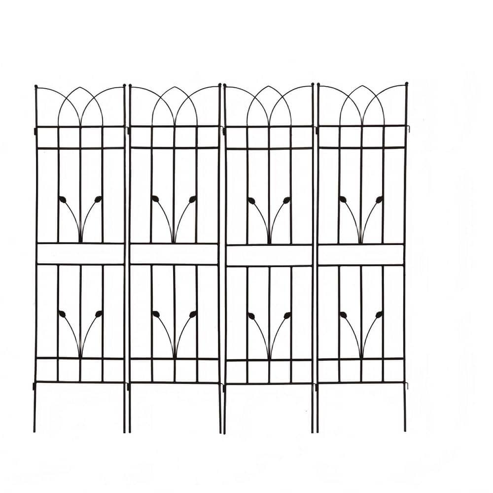73 in. L x 71 in. H Black Metal Garden Trellis 4-Pack, Rustproof Outdoor Climbing Plant Support Screen Fence Panel price history on PriceWatchPro