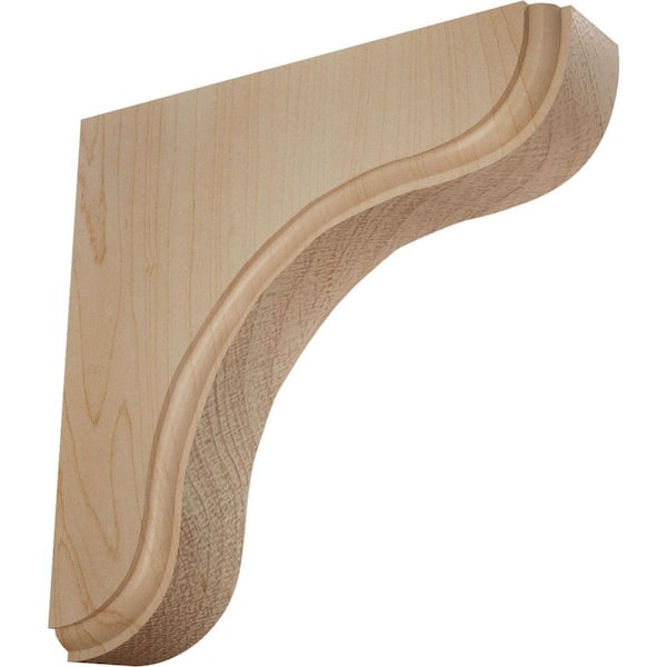 Ekena Millwork 1-3/4 in. x 5-1/2 in. x 5-1/2 in. Maple Eaton Wood Bracket