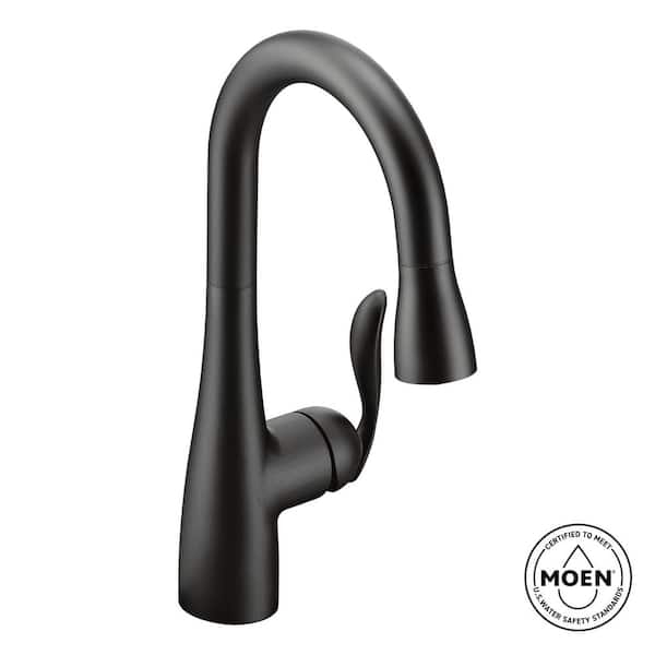 MOEN Arbor Single-Handle Pull-Down Sprayer Bar Faucet with Reflex and Power Clean in Matte Black