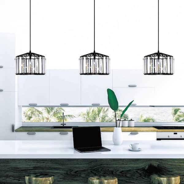 Alethia 1 Light Drum Shade Pendant With Black Finish