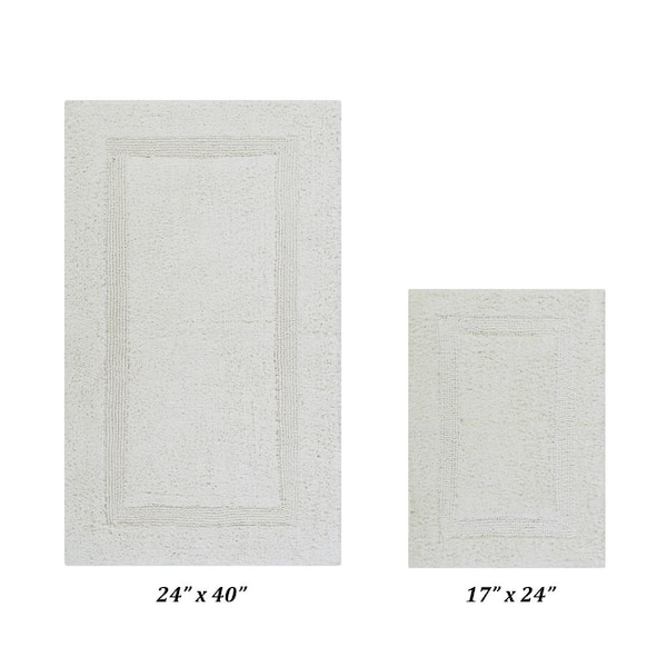 Home Weavers Classy Bathmat Collection - Absorbent Cotton Soft Bath Rug, Machine Washable - 17x24 - Ivory