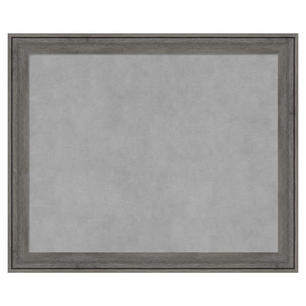 Amanti Art Regis Barnwood Grey Narrow 23 in. x 19 in Framed Magnetic Board