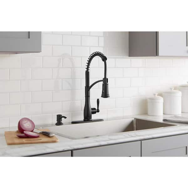 Glacier Bay Mandouri 1-Handle Pull Down Kitchen Faucet with Soap Dispenser 
