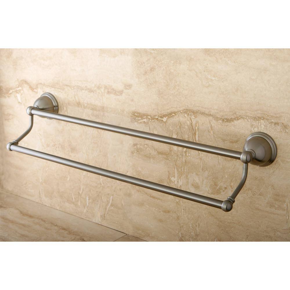 Brushed Nickel 24" Dual Wall Mounted Towel Bar