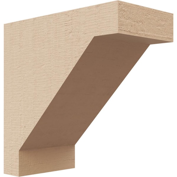 Ekena Millwork 2 in. x 4 in. x 4 in. Series 1 Classic Burlington Rough Cedar Woodgrain Timberthane Polyurethane Corbel, Primed Tan