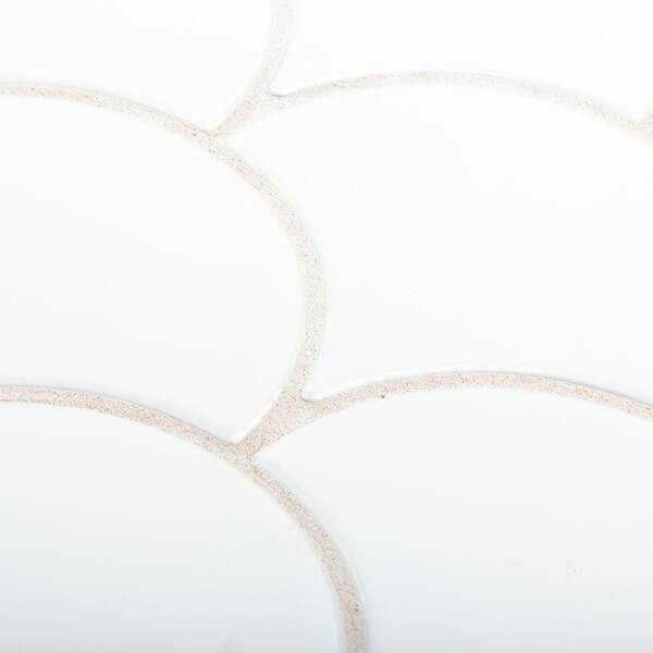 Jeffrey Court Allegro White Fan 8.75 in. x 13 in. Glossy Ceramic