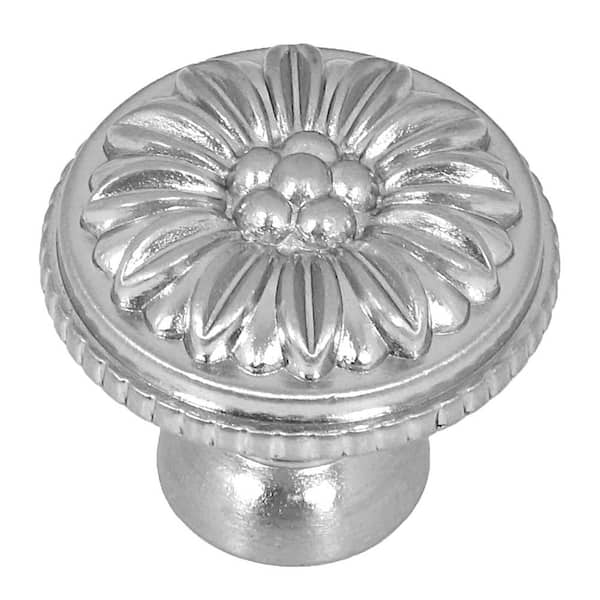 Stone Mill Hardware Dahlia 1-3/8 in. Satin Nickel Round Cabinet Knob (25-Pack)