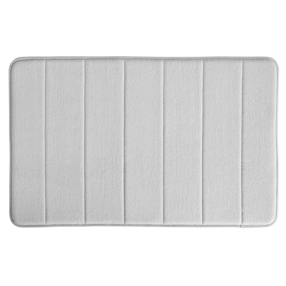 2 Sizes InterDesign Soft Memory Foam Non-Slip Gray Bath Mat 