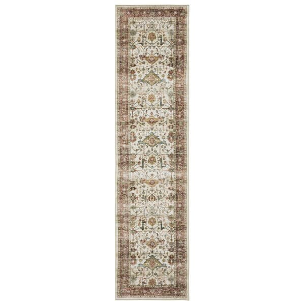 2 X 8 Ivory Oriental Washable Area Rug Runner Rug