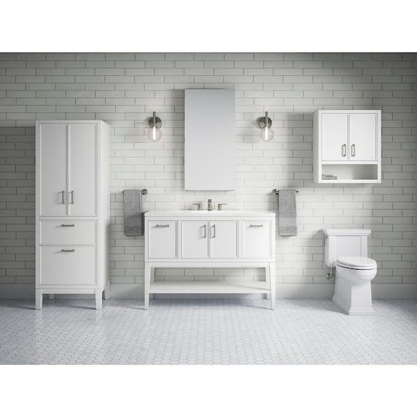 KOHLER Winnow 48 in. W x 18 in. D x 36 in. H Single Sink Freestanding Bath Vanity in White with Quartz Top