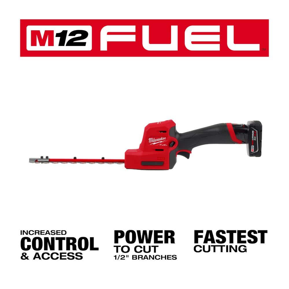 M12 FUEL 8 in. 12V Lithium-Ion Brushless Cordless Hedge Trimmer Kit with 4.0 Ah Battery and Charger - 3
