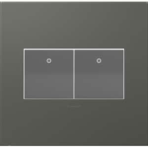 adorne 2 Gang Decorator/Rocker Wall Plate, Moss Grey (1-Pack)