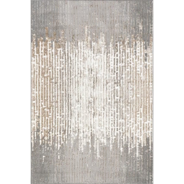 Naira Abstract Grey 8 ft. x 10 ft. Indoor Area Rug