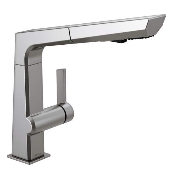 Delta Pivotal Single-Handle Pull-Out Sprayer Kitchen Faucet in Arctic Stainless