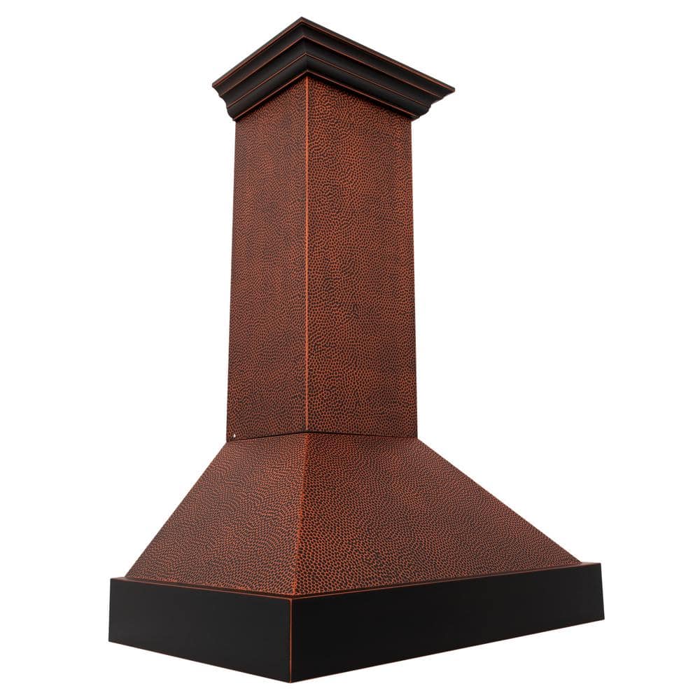 Hand-Hammered Copper 30" Convertible Wall Mount Range Hood