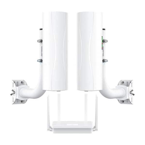 5KM Point-to-Point Wireless Bridge System with WiFi 6 AX3000 Dual Gigabit Ports and Adjustable Installation Brackets