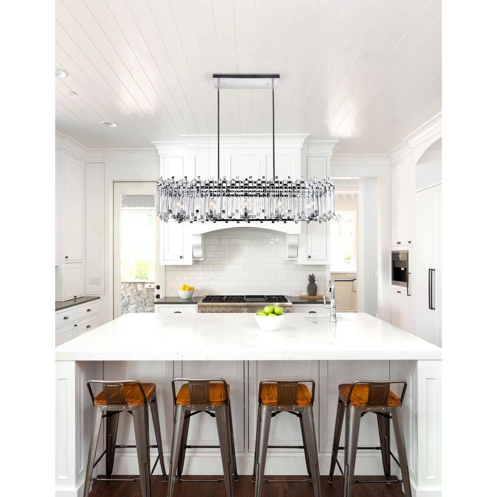 Henrietta 47" Chrome and Crystal 10-Light Chandelier