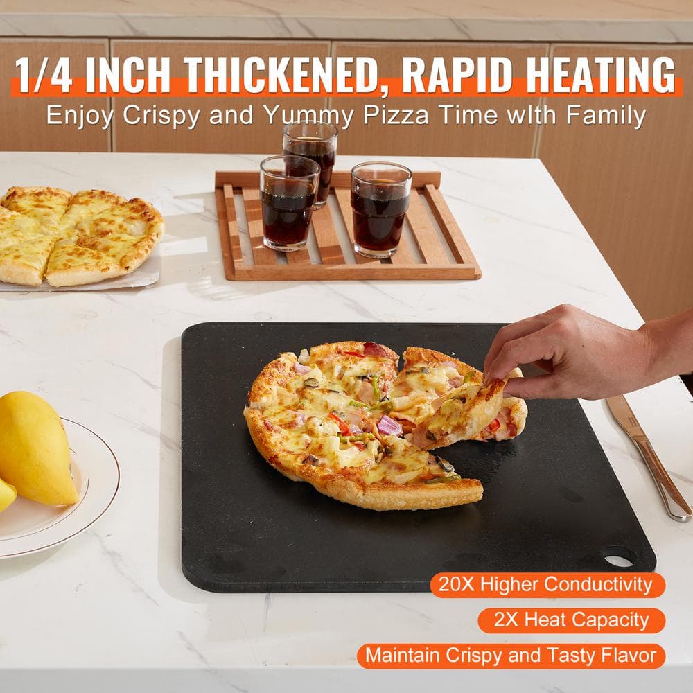 Pre-Seasoned Carbon Steel Pizza Baking Stone, 16 x 14.5 in