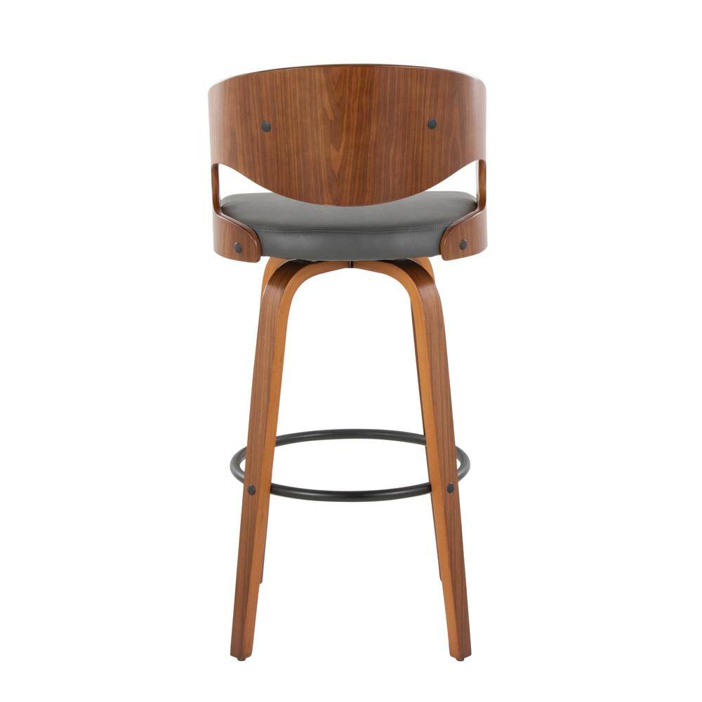 Pino Dark Gray Wood and Metal Swivel Barstool Set