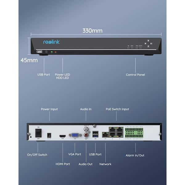 REOLINK NVS 4K 8 Channel PoE NVR for Home Security Camera System