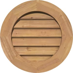 17 in. x 17 in. Round Unfinished Smooth Western Red Cedar Wood Paintable Gable Louver Vent