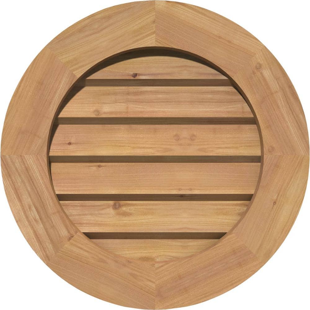 29 in. x 29 in. Round Unfinished Smooth Western Red Cedar Wood Built-in Screen Gable Louver Vent price history on PriceWatchPro