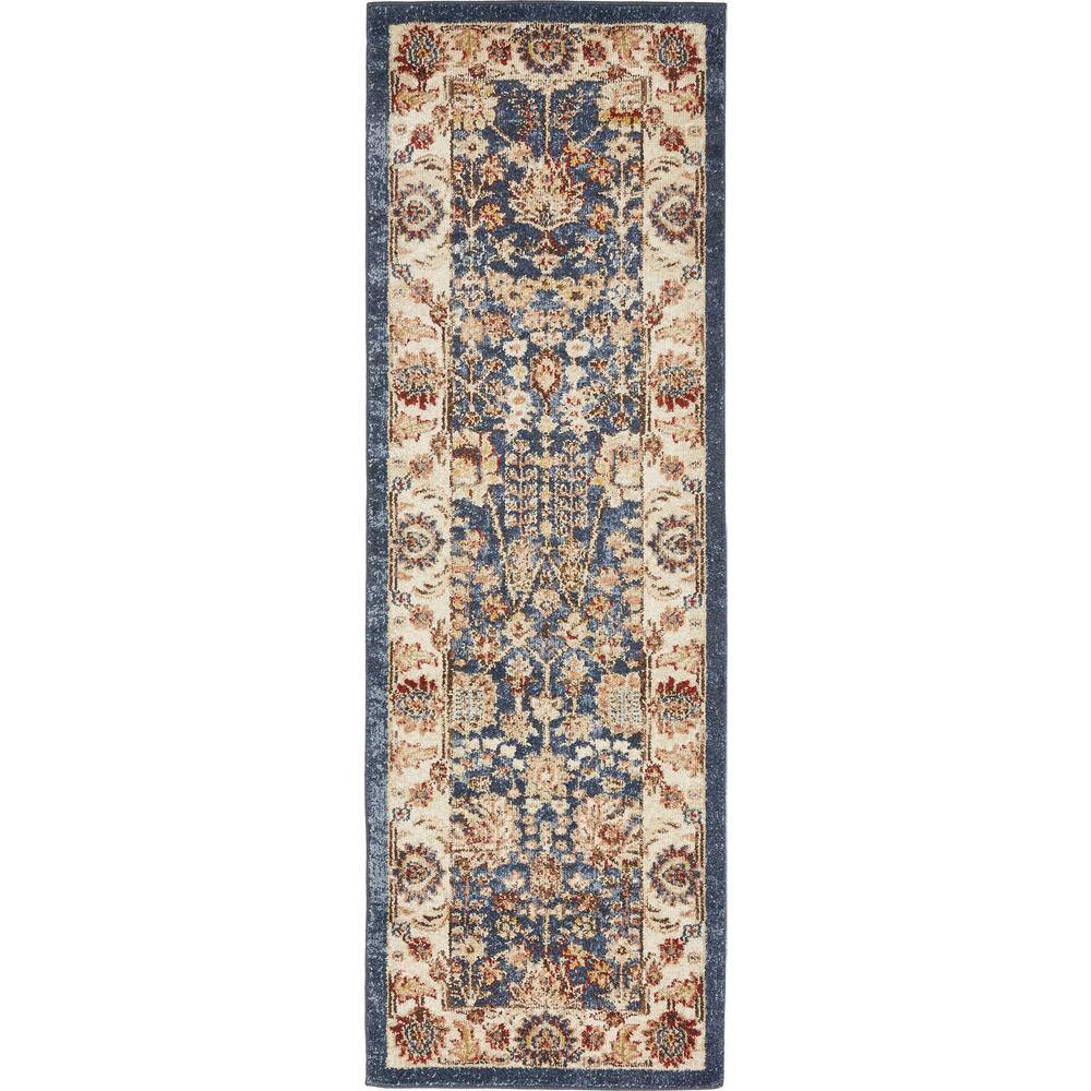 Unique Loom Utopia Antheia Navy Blue 2' 0 x 6' 0 Runner Rug 3135312 ...