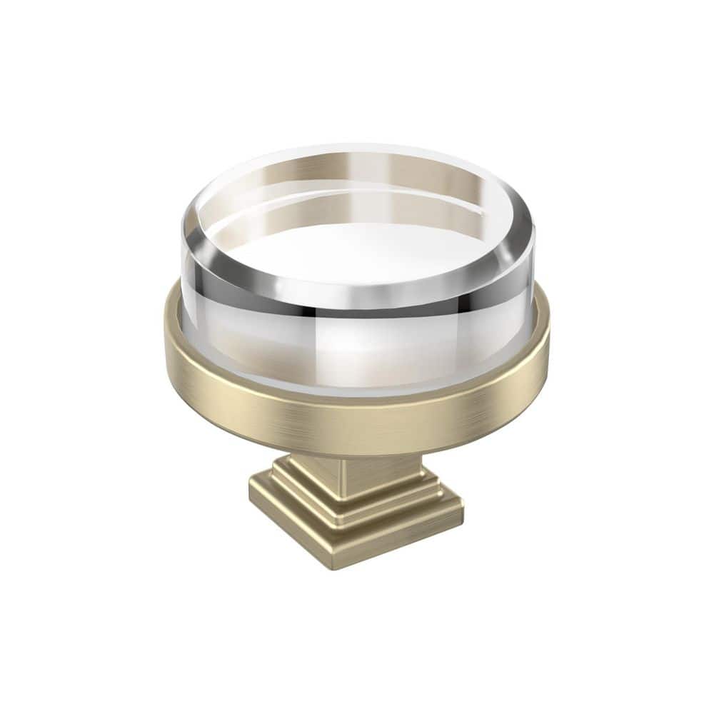 Glacio 1-1/2 in. (38mm) Diameter Clear/Golden Champagne Round Cabinet Knob price history on PriceWatchPro