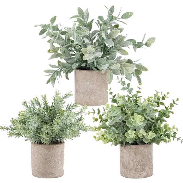 10in Sage Green Artificial Plant Eucalyptus Topiaries