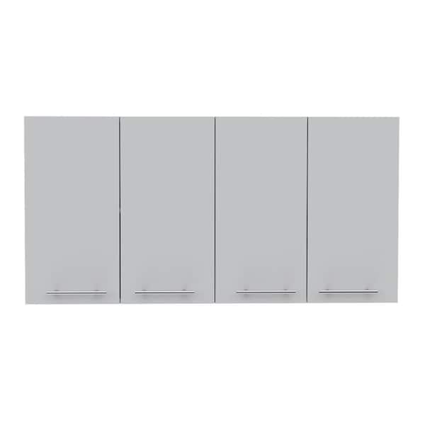 cadeninc 47.21 in. W x 13.1 in. D x 23.62 in. H Wall Kitchen Cabinet with 4 Door, 2 Shelves in White
