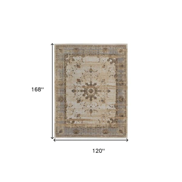 10 ft. x 14 ft. Tan, Brown Solid Color Area Rug