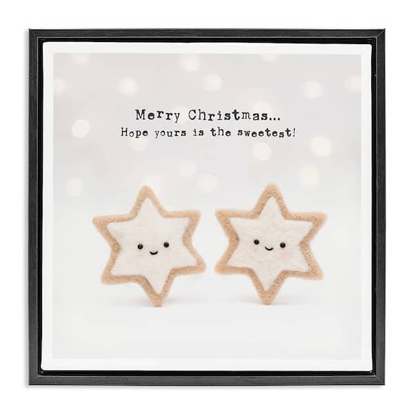 Stupell Industries Christmas Cookie Phrase by Lemon and Sugar 1-Piece Floater Frame Graphic Print Food Poster Art Print 18 in. x 18 in.