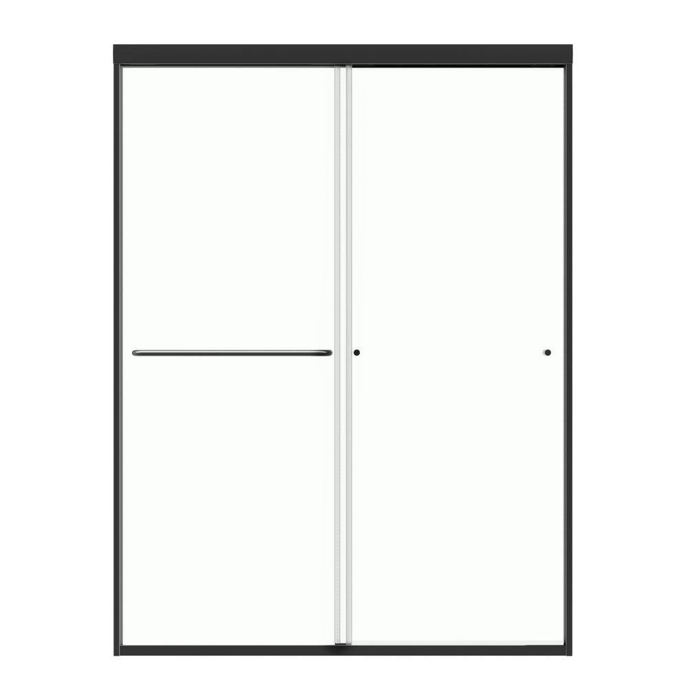 54 in. W x 72 in. H Sliding Framed Shower Door in Matte Black Finish with Clear Glass price history on PriceWatchPro