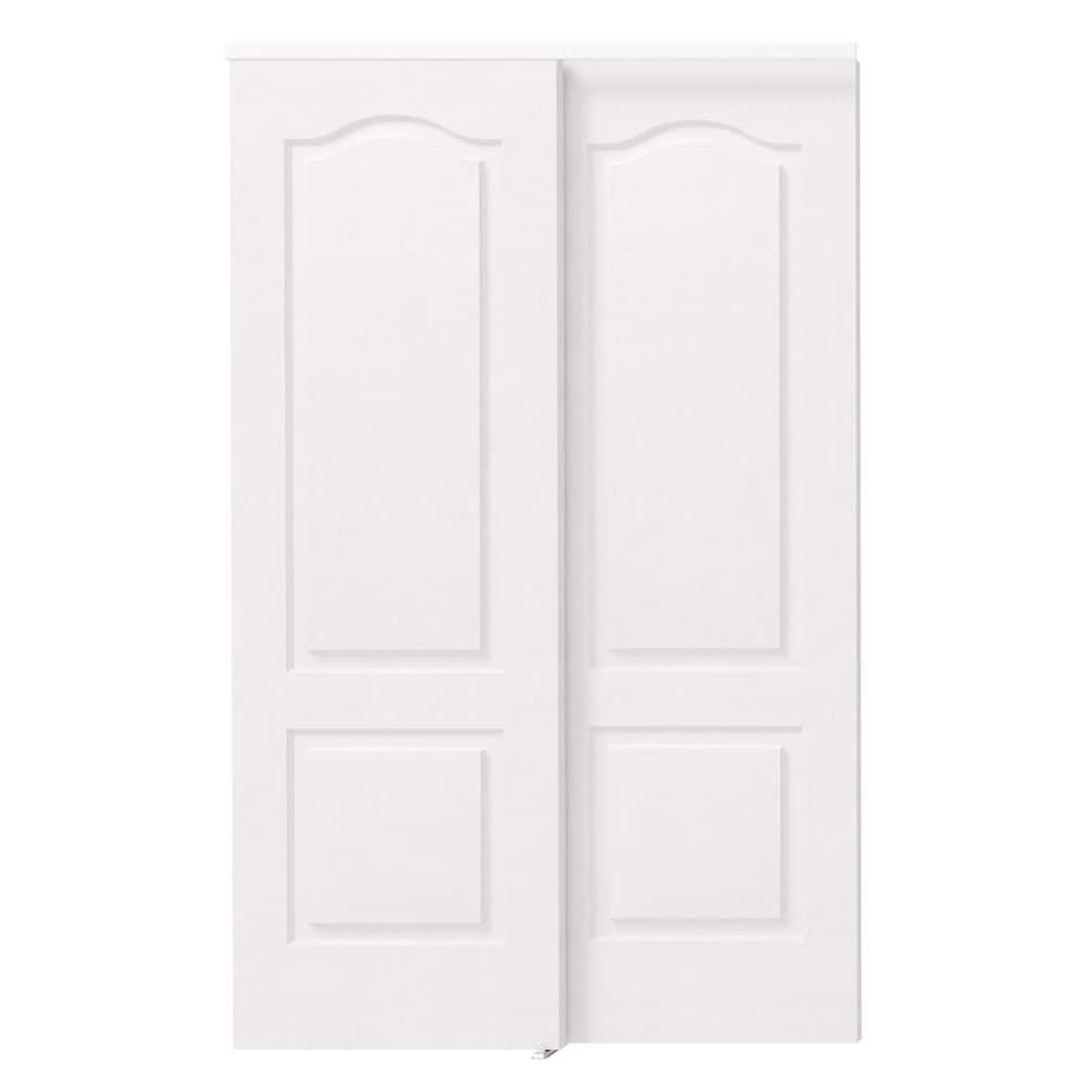 TENONER 60 in. x 80 in. 2-Panel, MDF Hollow Core, White Primed, Pre ...