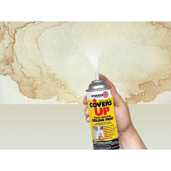 13 Oz White Ceiling Spray Paint, How To Paint Over Water Stains On Ceiling Tiles
