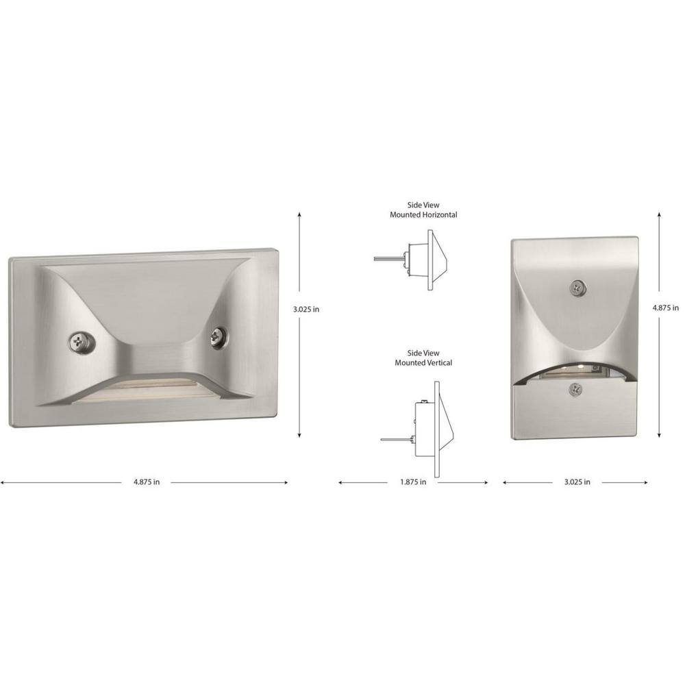 Brushed Nickel Dimmable LED Step Light with Gasketed Lens