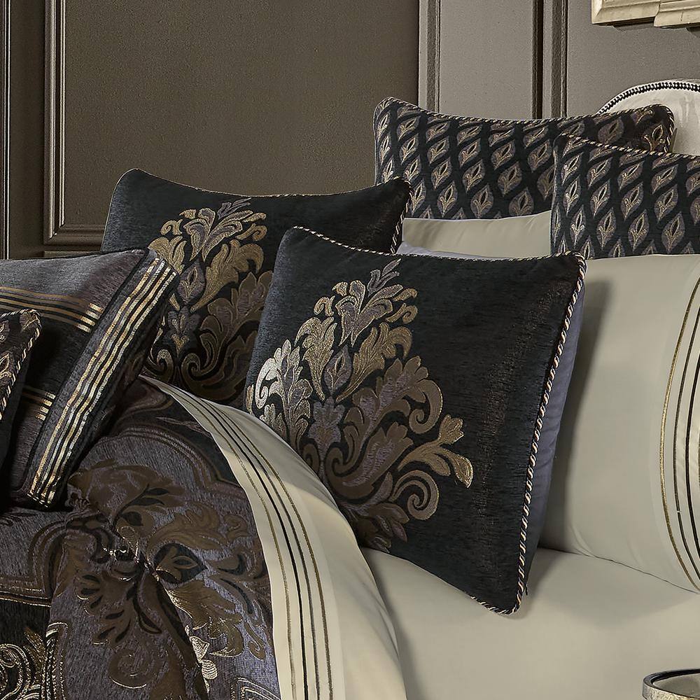 California King Black and Pewter Chenille Comforter Set