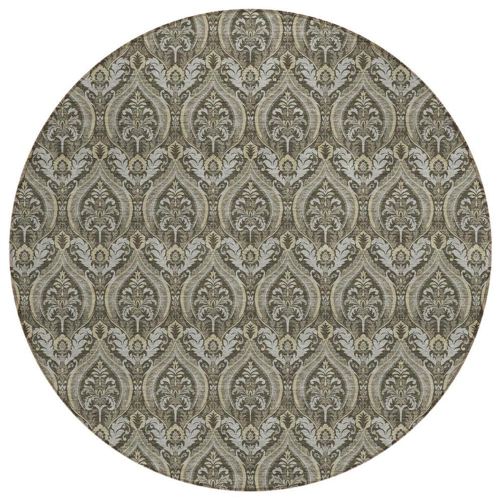 Taupe and Beige 8 ft. Round Woven Trellis Round Indoor/Outdoor Area Rug price history on PriceWatchPro
