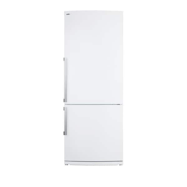 Summit Appliance 27 in. W 13.81 cu. ft. Bottom Freezer Refrigerator in White, Counter Depth