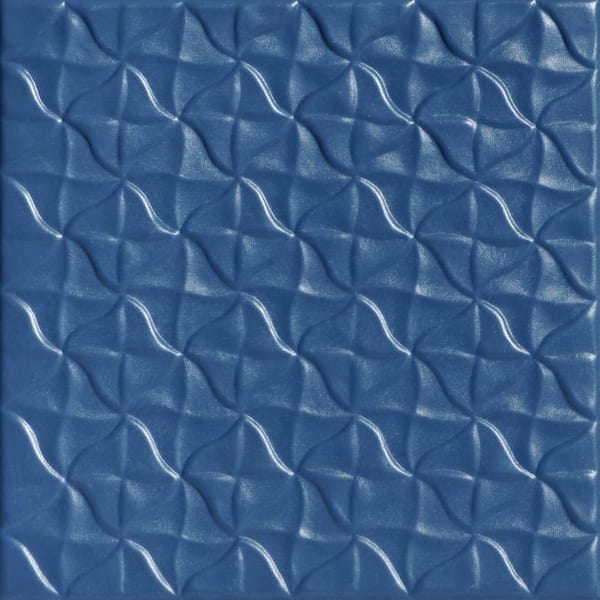 A La Maison Ceilings Granny's Pinwheel Quilt Van Deusen Blue 1.6 ft. x 1.6 ft. Decorative Foam Glue Up Ceiling Tile (21.6 sq. ft./case)