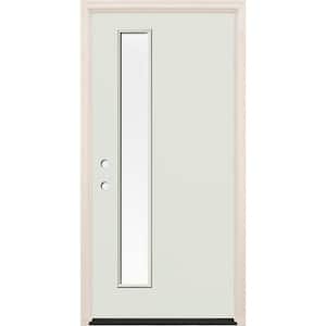 36 in. x 80 in. Right-Hand/Inswing 1 Lite Clear Glass Alpine Painted Fiberglass Prehung Front Door with 4-9/16 in. Frame