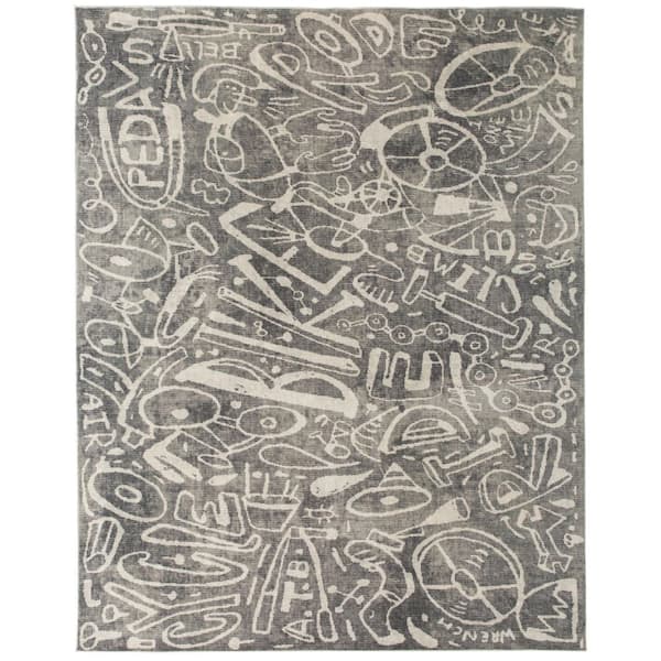 Sportsglyphs Ivory 6 ft. x 8 ft. Area Rug