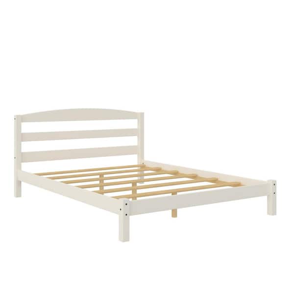 Amayia Wood Platform Bed, Full, 36 in. H x 58 in. W. x 79 in. D White