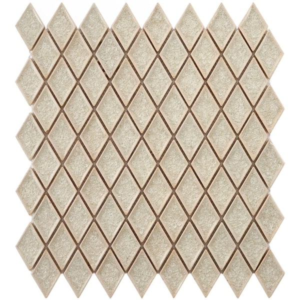 Merola Tile Crackle Diamond Ice 12 in. x 12 in. x 8 mm Ceramic Mosaic Tile