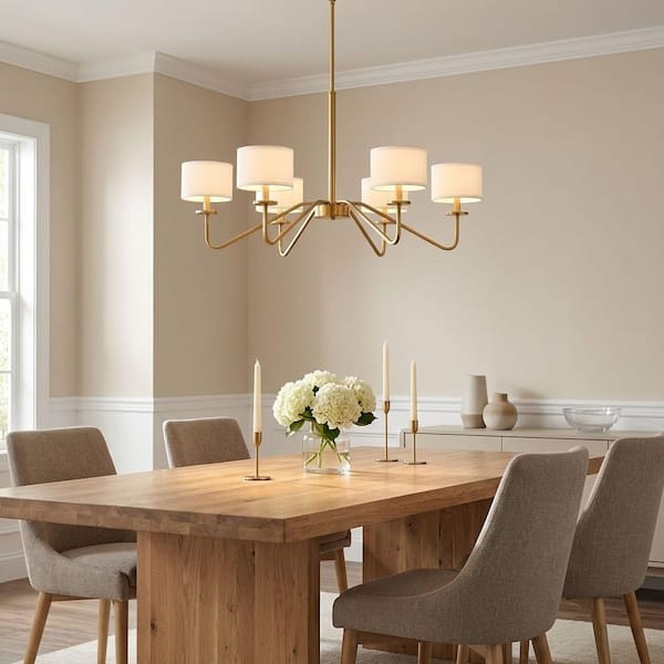 Savoy House Meridian 42 in. W x 18 in. H 6-Light Natural Brass